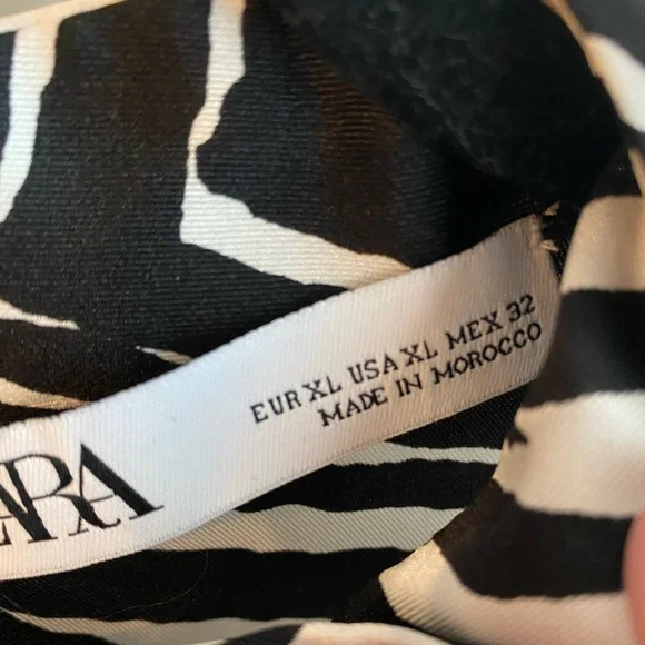 SOLD - Zara Animal Zebra Print Floaty Contrast Dress - Picture 7 of 9